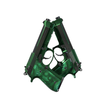 Dual Berettas | Polished Malachite Skin | CS2, Rust, Dota 2 Items